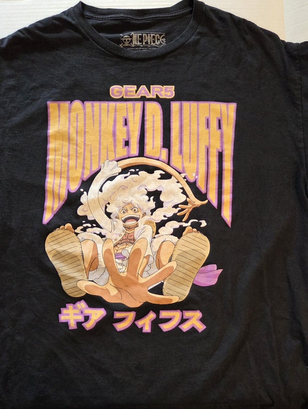 One Piece Monkey D. Luffy Gear 5 Black Graphic Tee